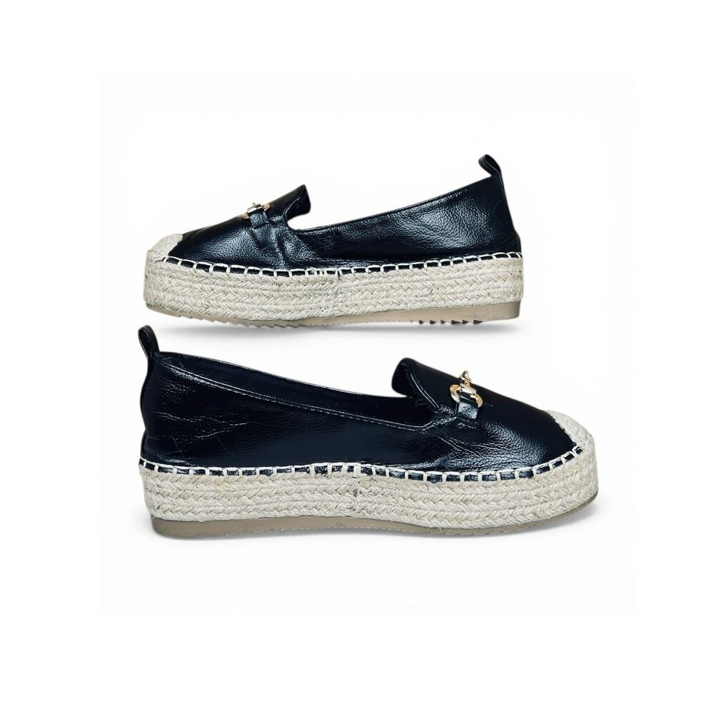 Tulipano Amica Stella Horsebit Espadrille Loafer Black Jute Platform 38 EuroChic